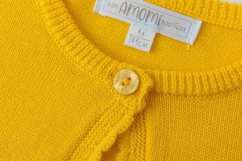Cardigan tricoté jaune pour fille 4