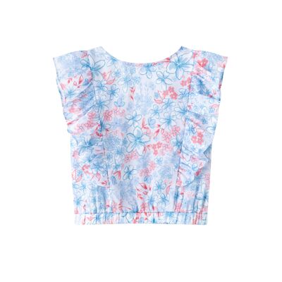 Ärmellose Bluse mit Blumen