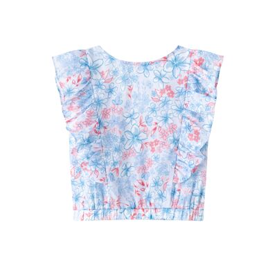 Sleeveless blouse with flowers