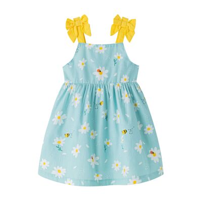 Strap dress with daisies