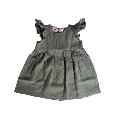 Jade Baby-Leinenkleid Khaki