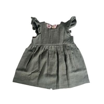 Jade Baby Linen Dress Khaki