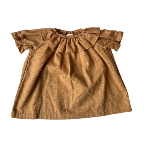 Robe Suzie bébé col volant Plumetis Caramel