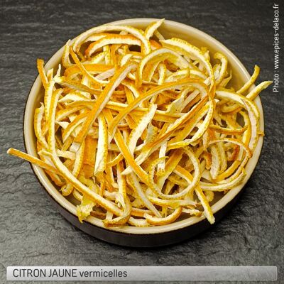 Cáscara de fideos de LIMÓN AMARILLO - fruta deshidratada, fruta deshidratada - recambio ecológico