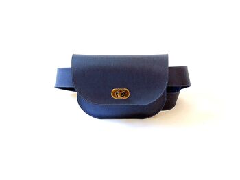 Sac banane en cuir vegan bleu 1