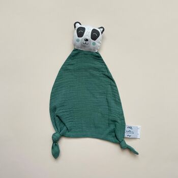 Coffret naissance "Câlin" Panda vert eucalyptus pour les dodos de bébé. 3