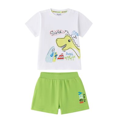 Ensemble t-shirt et short bébé avec dinosaure