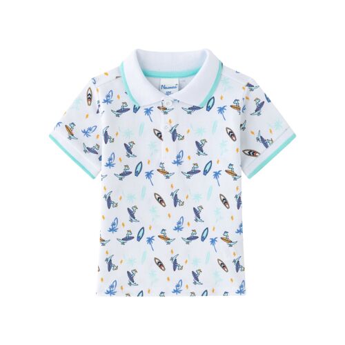 Polo bebe niño Blanco Estampados dino