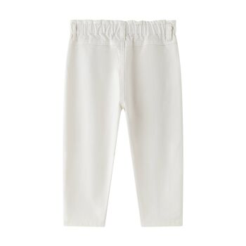 Pantalon en jean blanc avec noeud 2