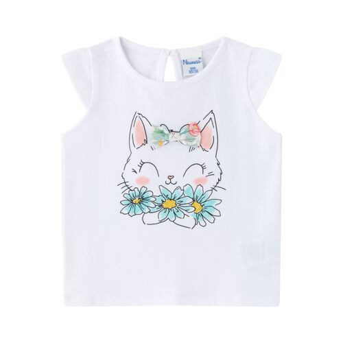 Camiseta de niña con gatita