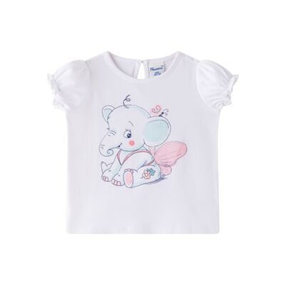 Camiseta de niña con elefante