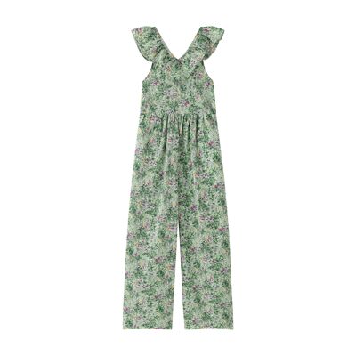 Girl's jumpsuit with flower prints