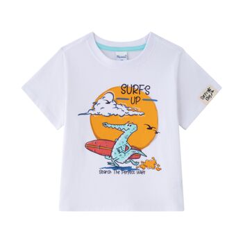 T-Shirt Junior Garçon avec Crocodile Surfeur 1