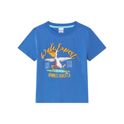 Junior boy's t-shirt with surfer pelican