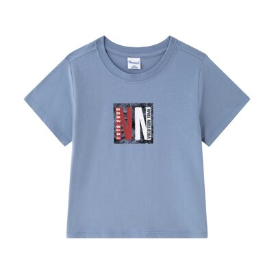 Blue boy's T-shirt with motif