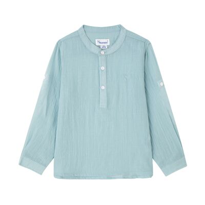 Mandarin collar shirt for junior boy