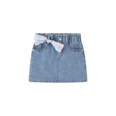 Girl's Denim Skirt with Bow