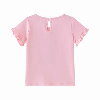 T-shirt pour fille avec licorne en rose 2