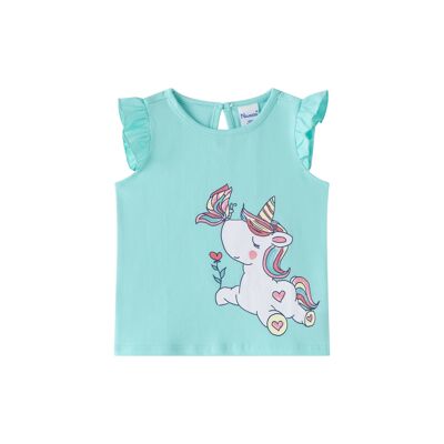Camiseta de niña con unicornio