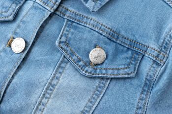 Veste en jean fille avec boutons 5