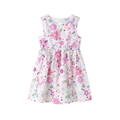 Weißes Kleid mit rosa Blumen