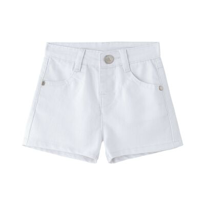 Shorts in denim da neonato di colore bianco