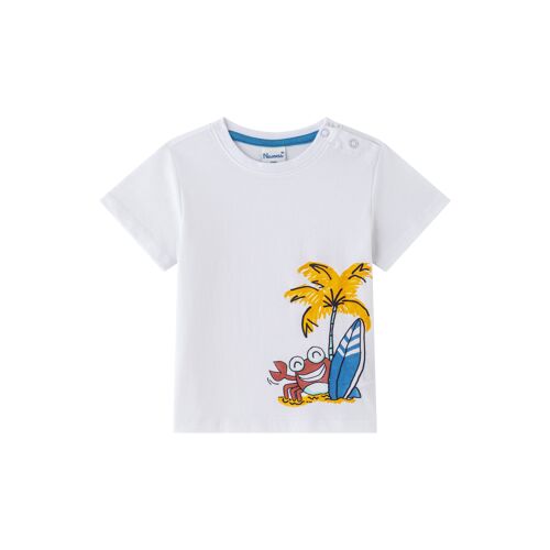 Camiseta bebe niño blanca con Estampado