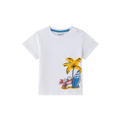 White baby boy t-shirt with print