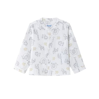 Chemise bébé blanche avec animaux