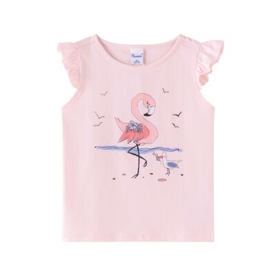 T-shirt with flamingo ruffle