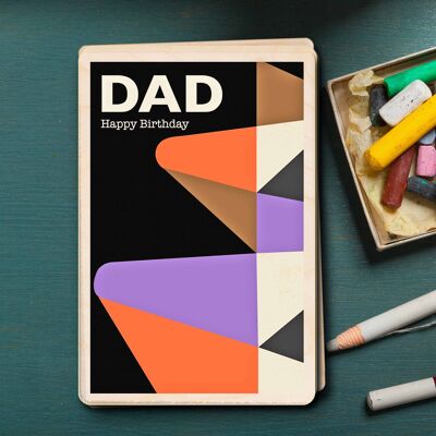 Cartolina di compleanno papà in legno