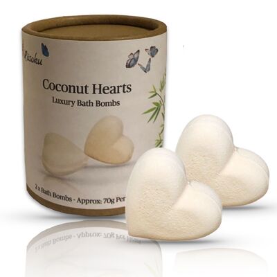 Coconut Heart Bath Bombs - 2 Hearts