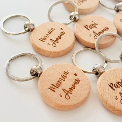 Lot of 60 wooden key rings - 8 Messages