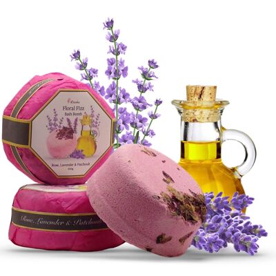 Rose, Lavender and Patchouli Floral Fizz Bath Bomb