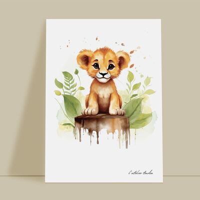 Decorazione da parete per la cameretta dei bambini con animali leone - tema Savana