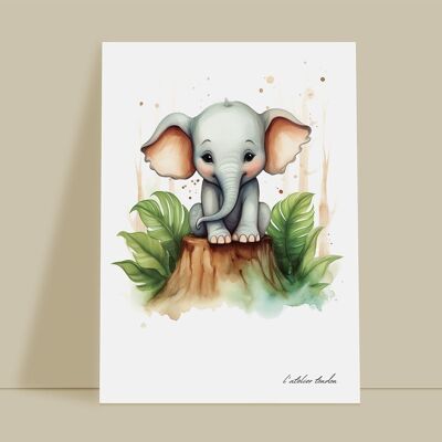 Elephant animal baby room wall decoration - Savanna theme