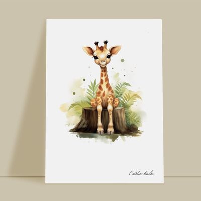Giraffe animal baby room wall decoration - Savanna theme