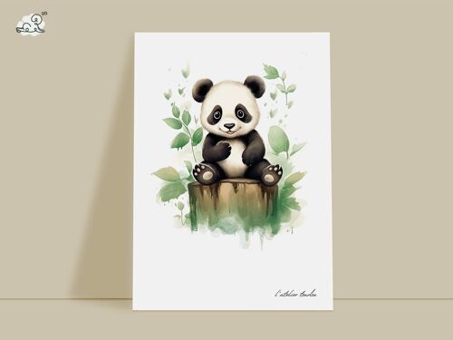 Décoration murale chambre bébé animal panda - Thème savane