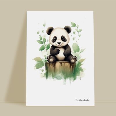 Décoration murale chambre bébé animal panda - Thème savane