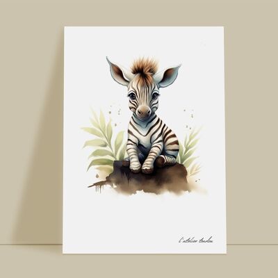 Zebra-Tier-Wanddekoration für Babyzimmer – Savannen-Thema