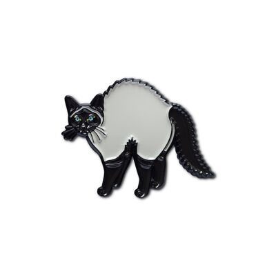 Emaille Pin „Verängstigte Katze“