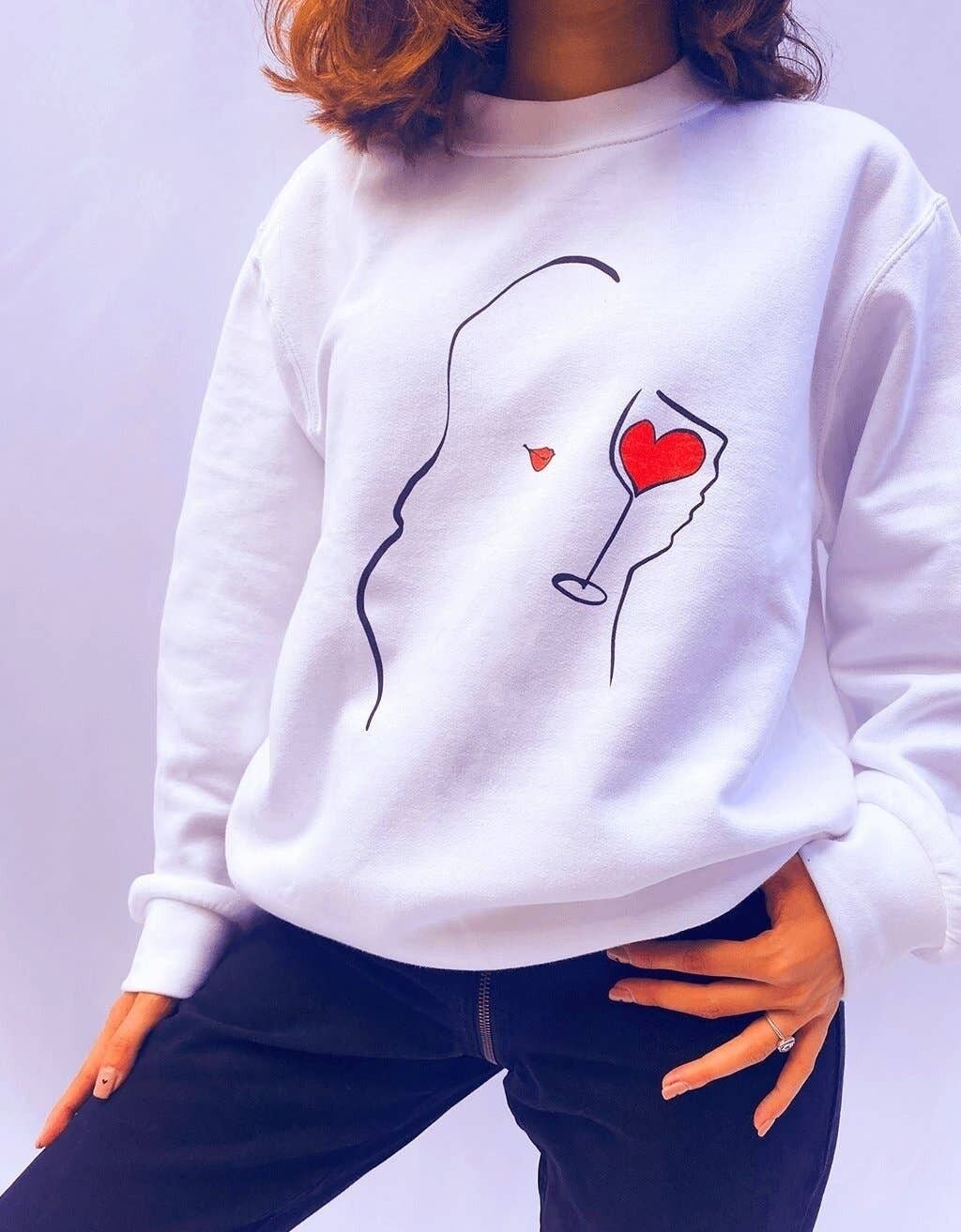 Wine discount heart sweatshirt