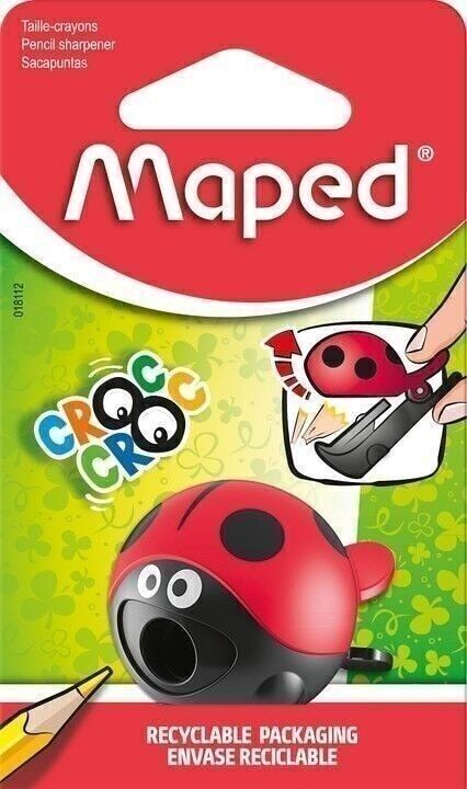 Maped - Taille-crayons Croc Croc Easy 1 Trou - Coccinelle et Baleine - Blister 100% carton