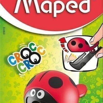 Maped - Taille-crayons Croc Croc Easy 1 Trou - Coccinelle et Baleine - Blister 100% carton