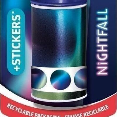 Taille-crayons canette NIGHTFALL, 1 usage, en blister + STICKER