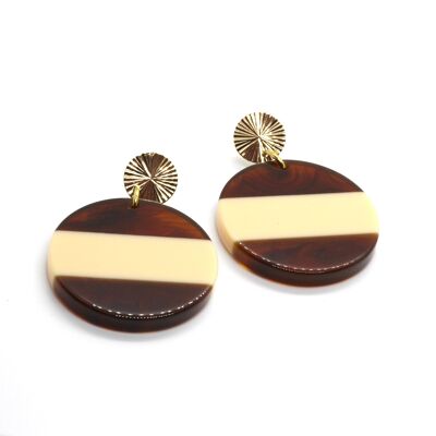 Cléo Wood Earrings in Cellulose Acetate