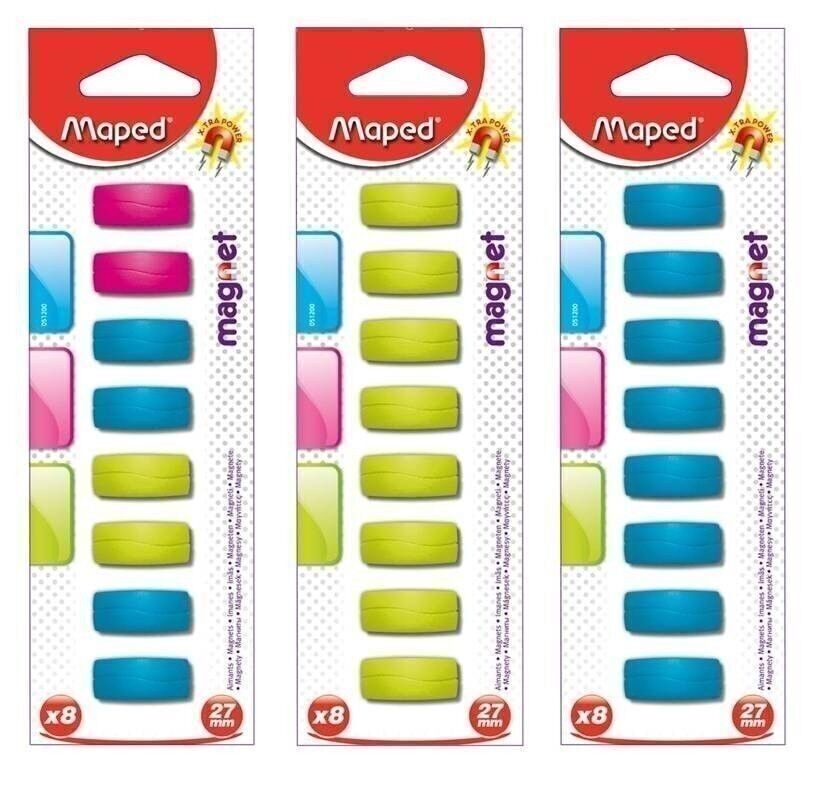 8 aimants rectangulaires 27 mm, coloris assortis