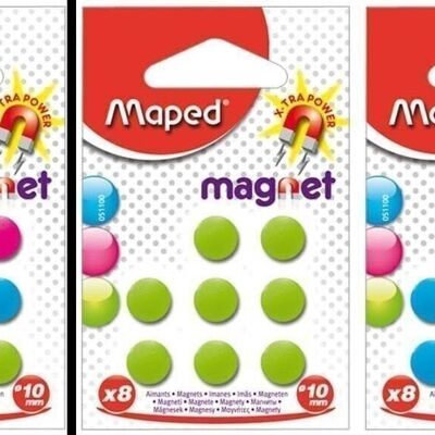 8 magnets Ø 10 mm, assorted colors