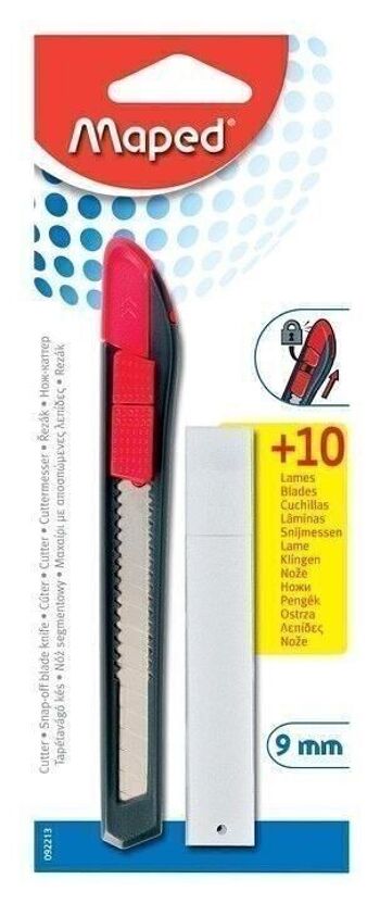 Cutter START plastique 9 mm + 10 lames, en blister 2