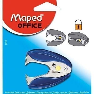 Office staple remover, locking button, in blister pack